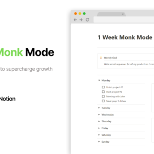 Notion Monk Mode Planner